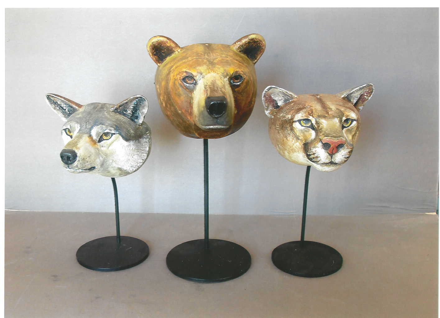 Wolf, Bear, Mountain Lion Masks in progress